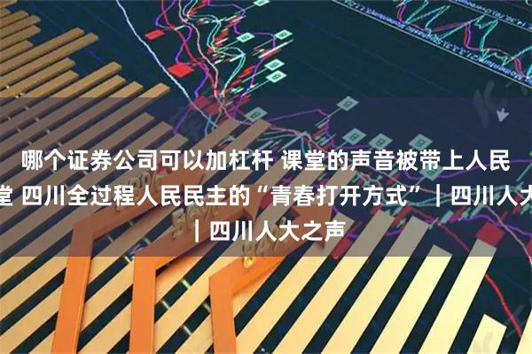 哪个证券公司可以加杠杆 课堂的声音被带上人民大会堂 四川全过程人民民主的“青春打开方式”｜四川人大之声